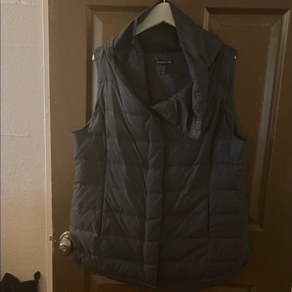 Eileen Fisher Charcoal Quilted Vest